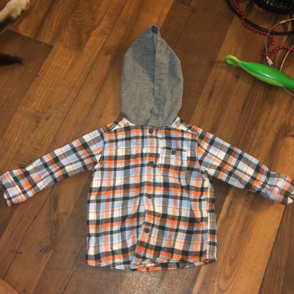 Button up hooded flannel